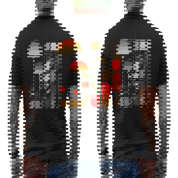 キノコ 幾何学 アート イラスト グラフィック キノコ メンズTシャツ バックプリント