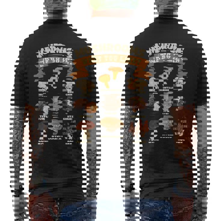 キノコ、好きなものキノコの種類 メンズTシャツ バックプリント