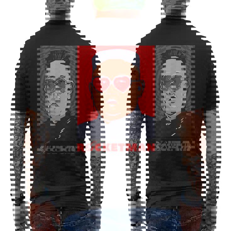 キム・ジョンウン、ファニー・ロケットマン・パロディ・ロックンロール メンズTシャツ バックプリント