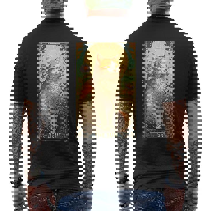 キャットタロットカード、サンタロットカード、アールヌーボーtシャツ メンズTシャツ バックプリント