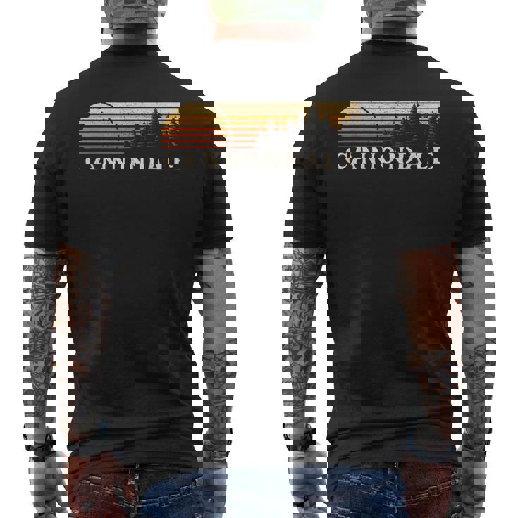 キャノンデール、Ct ヴィンテージ エバーグリーン サンセット 80年代 レトロ メンズTシャツ バックプリント