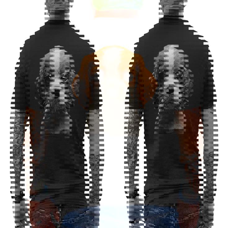 キャバリアキングチャールズスパニエル子犬 メンズTシャツ バックプリント