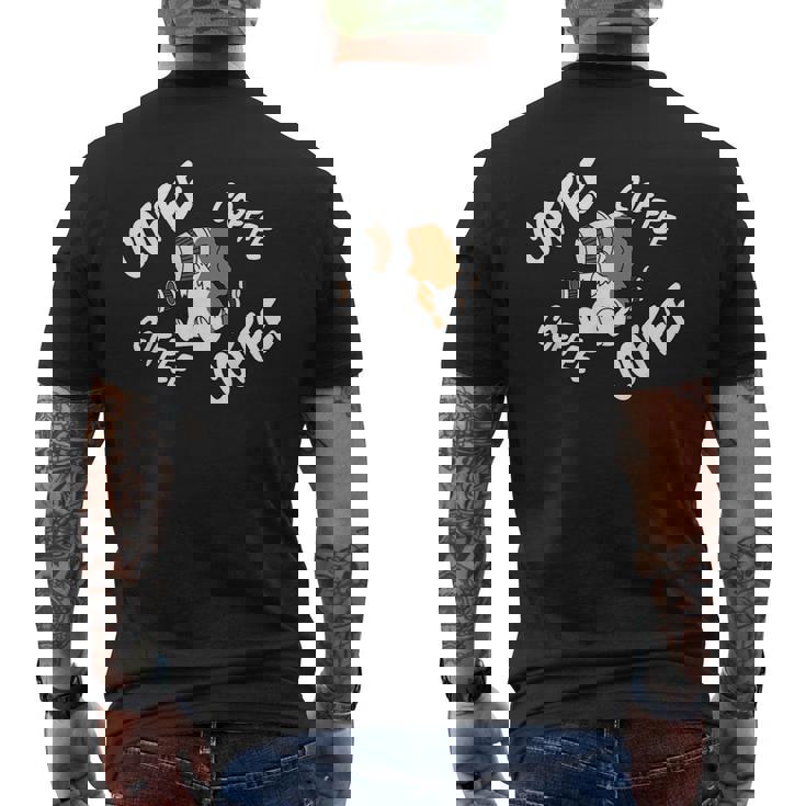 キャバリエ キング チャールズ スパニエル 犬 コーヒー メンズTシャツ バックプリント