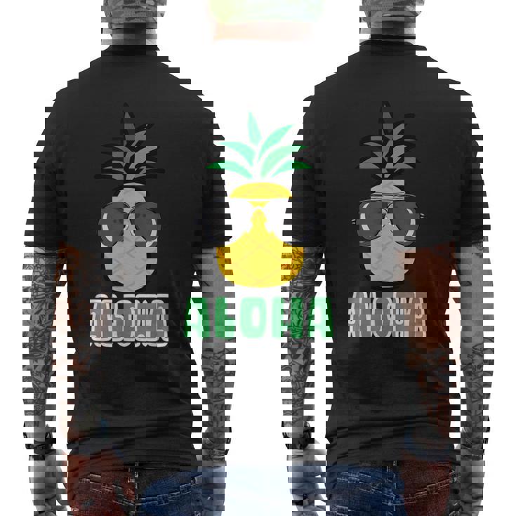 キュートなアロハパイナップルサングラス ハワイアンティキ メンズTシャツ バックプリント