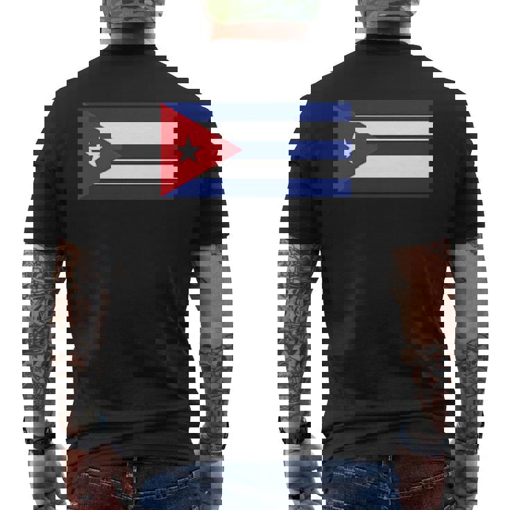キューバ国旗 メンズTシャツ バックプリント