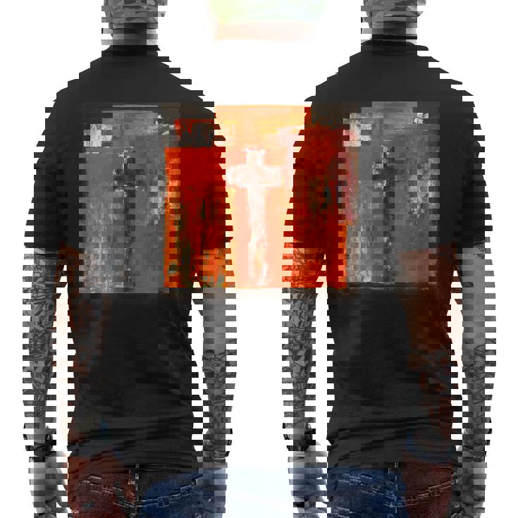 キリスト教のメッセージ イエス 十字架 愛 グラフィティ アート 絵画 メンズTシャツ バックプリント