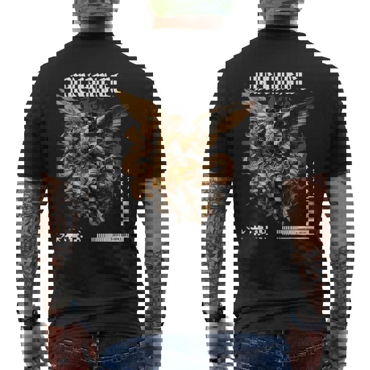 キリスト教大天使 メンズTシャツ バックプリント