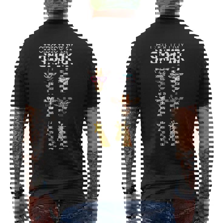 キリン オーナメント キリン グッズ アニマル プリント キリン 6 パック メンズTシャツ バックプリント