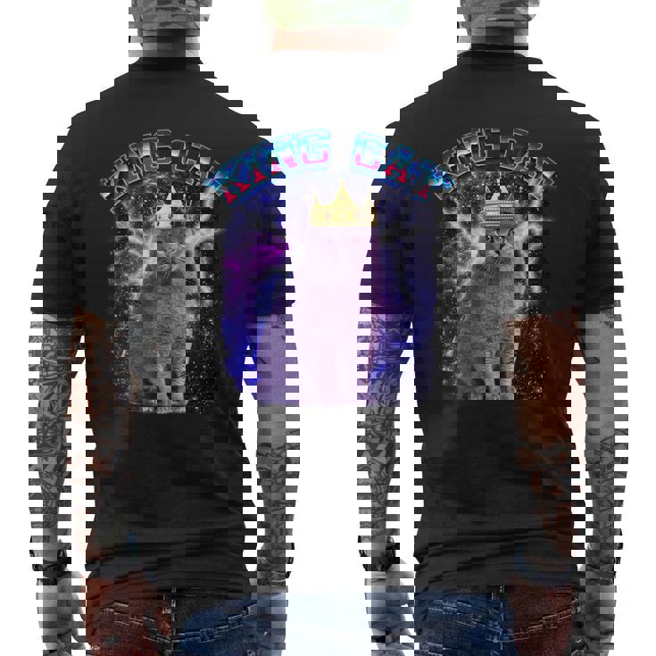 キングキャット ギャラクシーのブリティッシュショートヘア猫 子猫猫 メンズTシャツ バックプリント