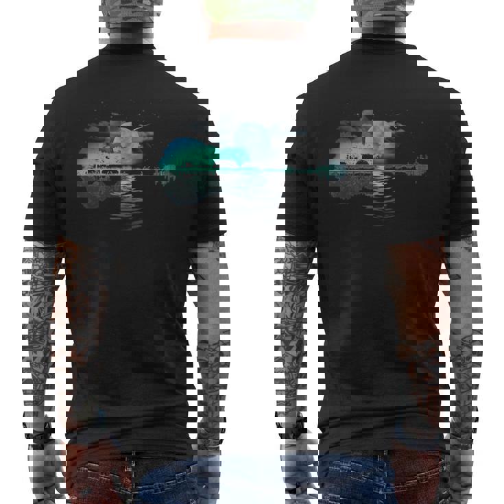 ギター レイクリフレクションズ レイクシャドウ 音楽 アコースティックギター メンズTシャツ バックプリント