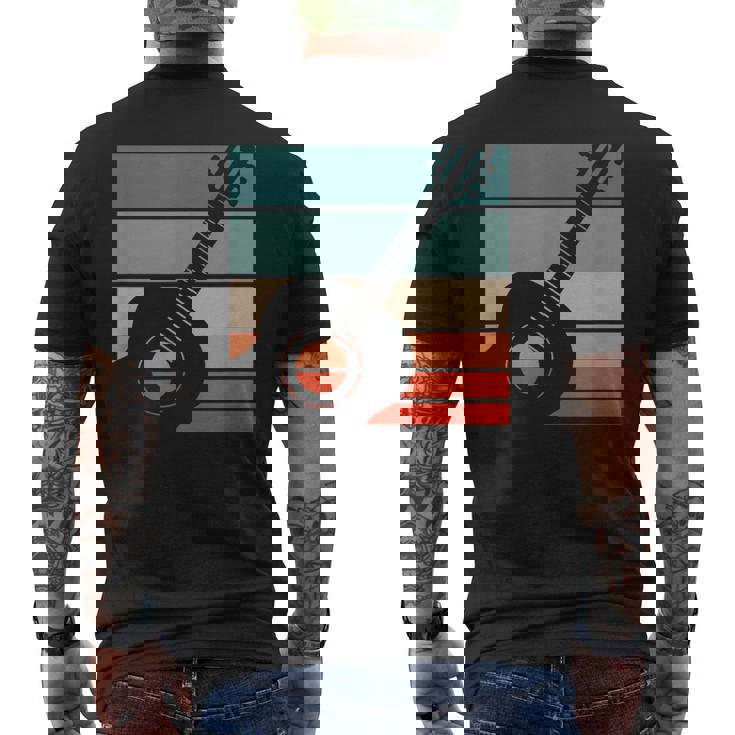 ギター レトロスタイル ビンテージ メンズTシャツ バックプリント