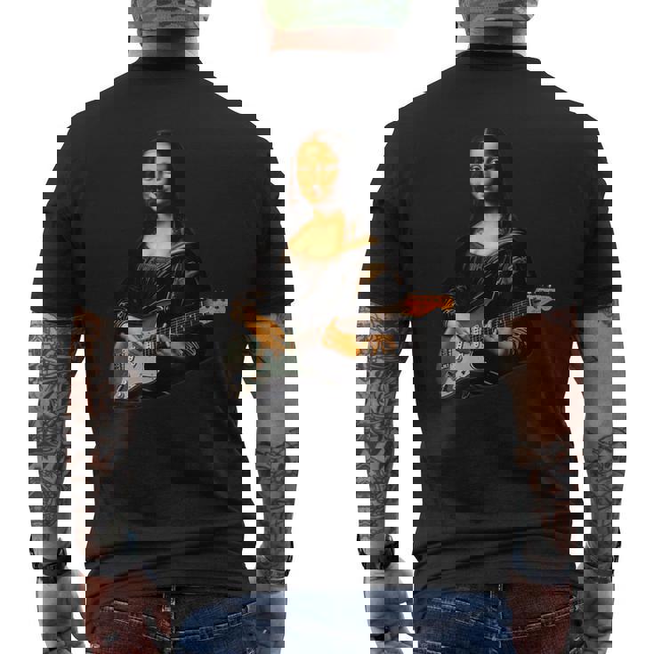 ギター 面白tシャツ モナリザ おもしろ ギタリスト 服 音楽 メンズ キッズ ネタ 服 軽音 楽器 エレキ メンズTシャツ バックプリント