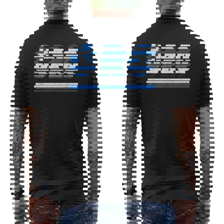 ギリシャのデザイン。フラグ付きのギリシャの衣装 Grc メンズTシャツ バックプリント