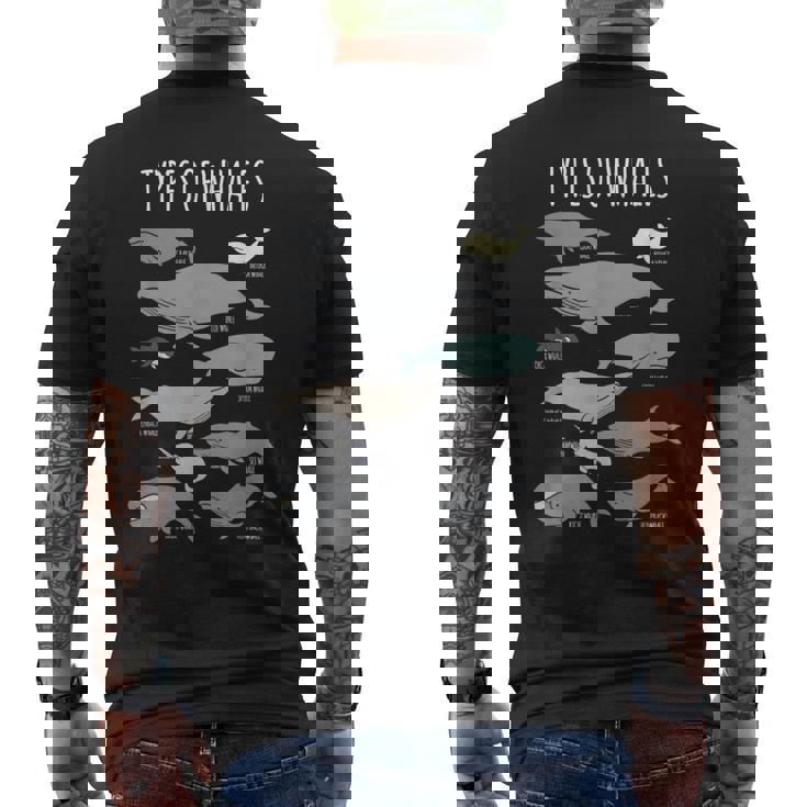 クジラ種 海洋生物 メンズTシャツ バックプリント