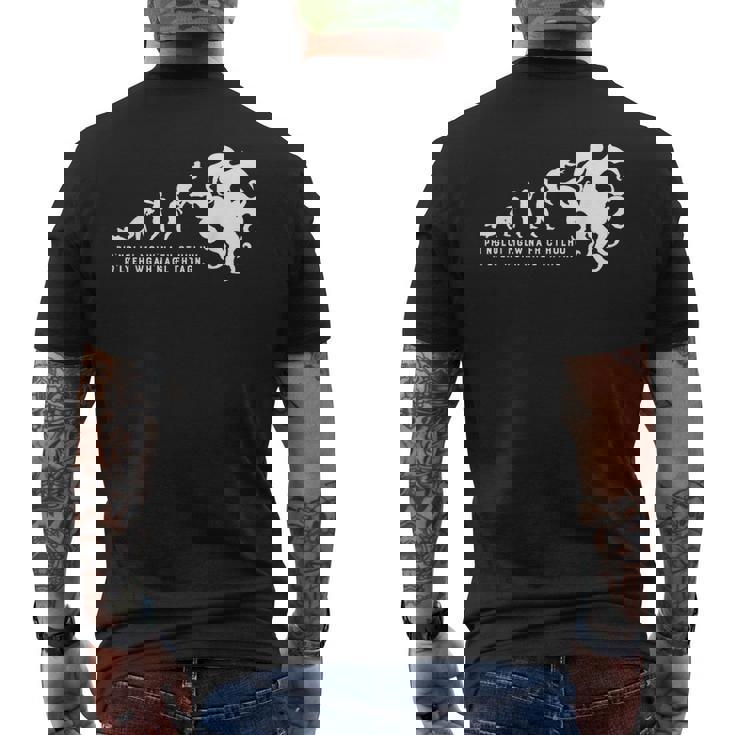 クトゥルフ神話 進化論 ラブクラフト ロールプレイ メンズTシャツ バックプリント