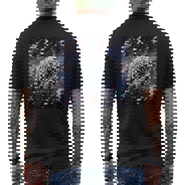 クマムシ 宇宙 惑星 微生物学 コケ 子豚 メンズTシャツ バックプリント