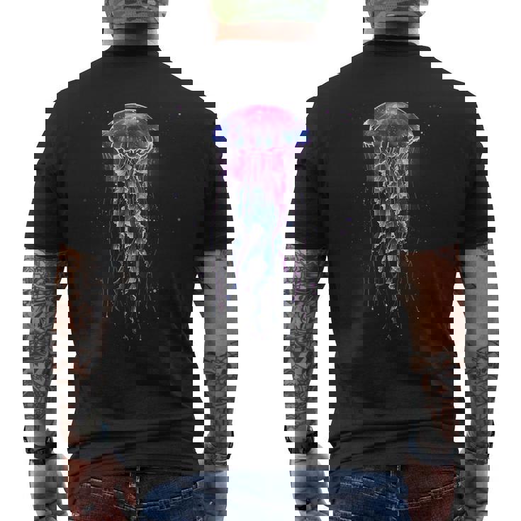 クラゲ 海 海洋 動物愛好家 海洋哺乳類 アートワーク メンズTシャツ バックプリント