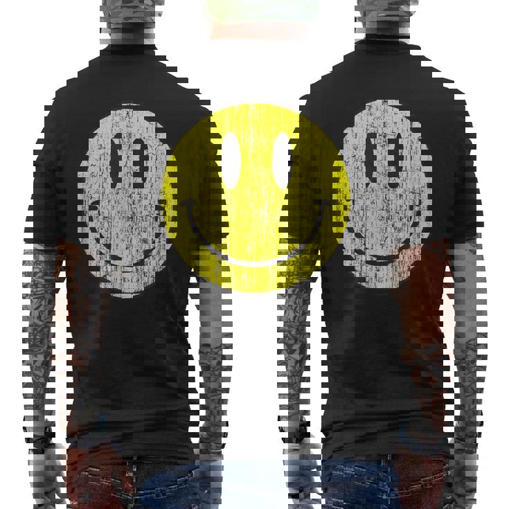 クラシック スマイリーシャツ アンティーク調 80年代風 アシッドハウス アイコン 顔文字 メンズTシャツ バックプリント