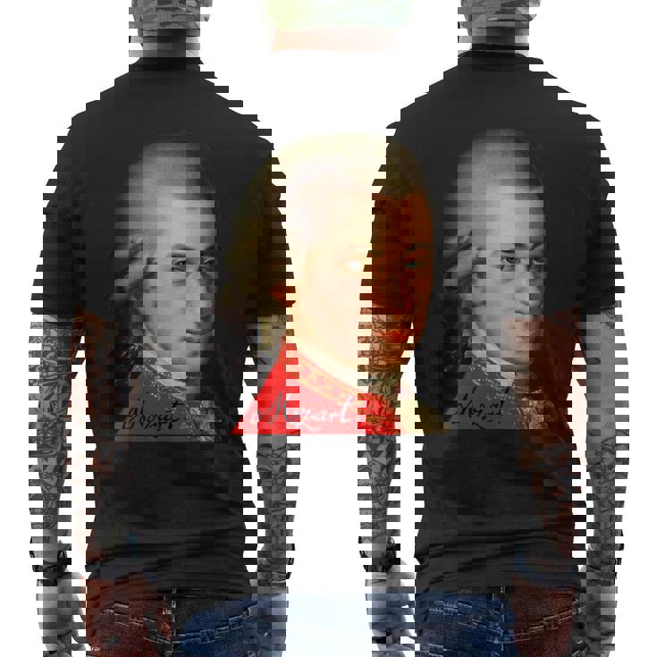 クラシック作曲家 ヴォルフガング・アマデウス・モーツァルト 1756-1791 メンズTシャツ バックプリント