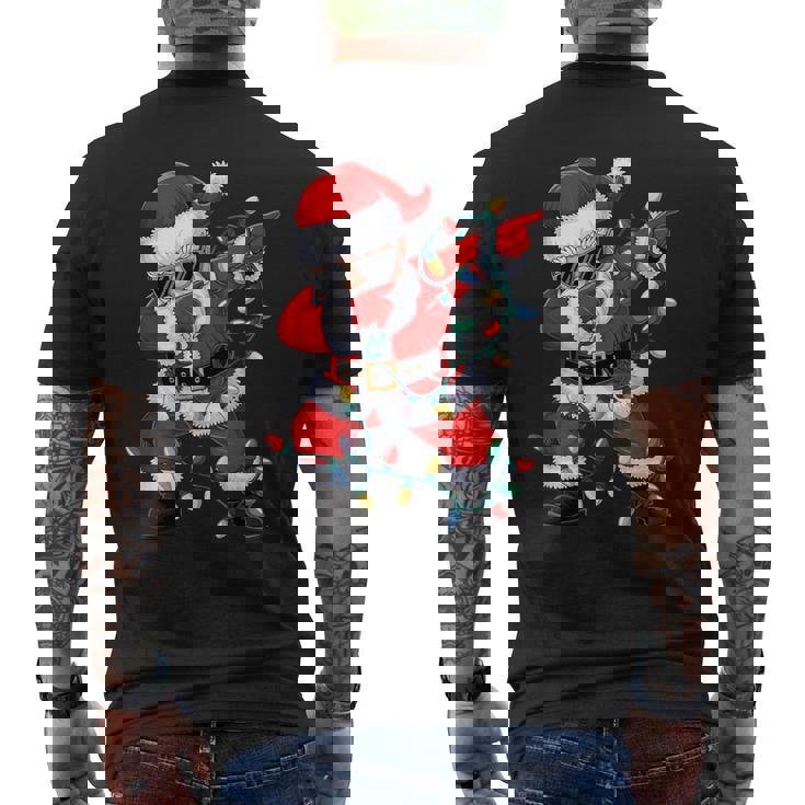 クリスマス サンタクロース ダビングダンス クリスマスライト 家族 メンズTシャツ バックプリント