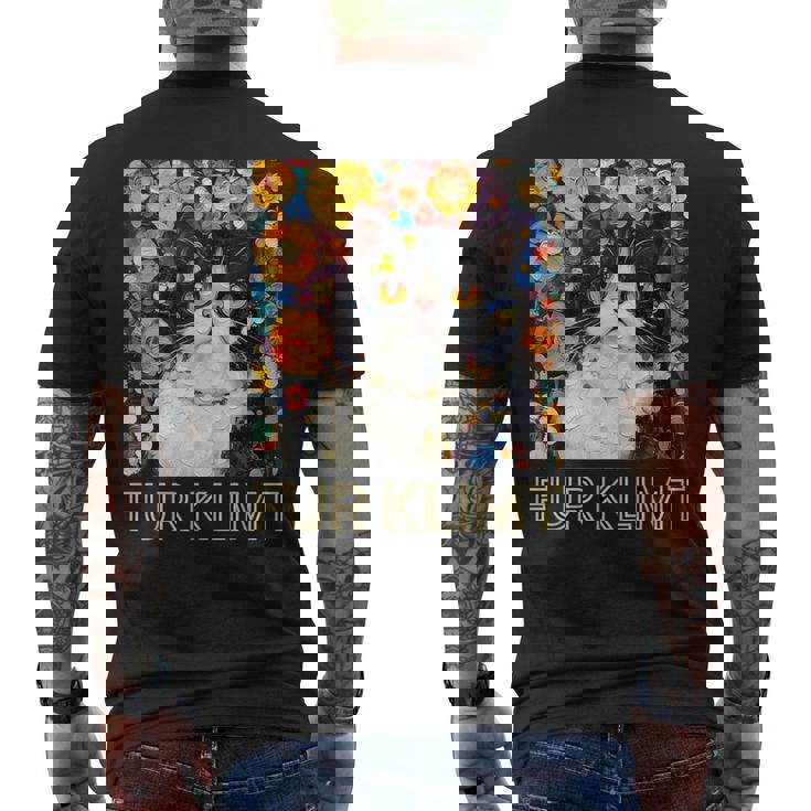 クリムト絵画の猫、猫好き、エキゾチックショートヘア、アーティスト メンズTシャツ バックプリント