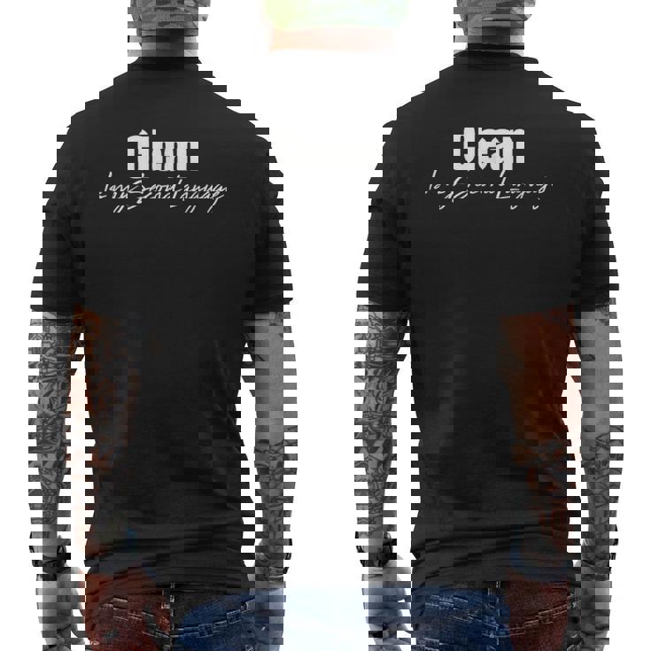 クリーンイズマイセカンドランゲージ メンズTシャツ バックプリント