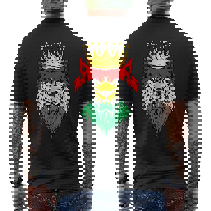 クルディスタン国旗クルド語 メンズTシャツ バックプリント