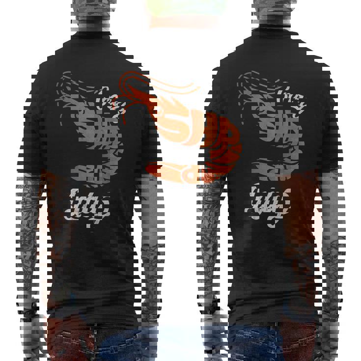 クレイジー エビ レディ シーフード ラバー ディープオーシャン アニマル エビ メンズTシャツ バックプリント