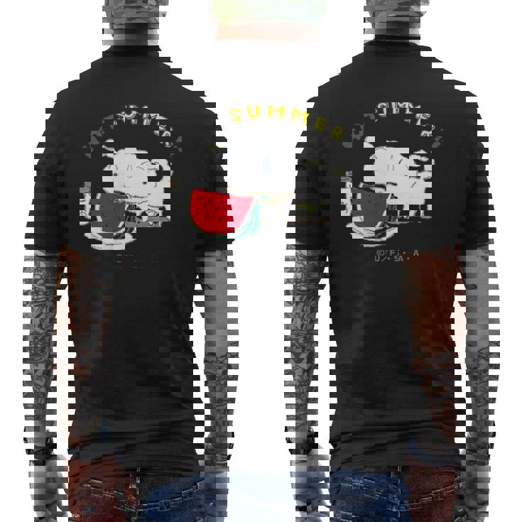 クレヨンしんちゃん シロ 夏の1日 メンズTシャツ バックプリント