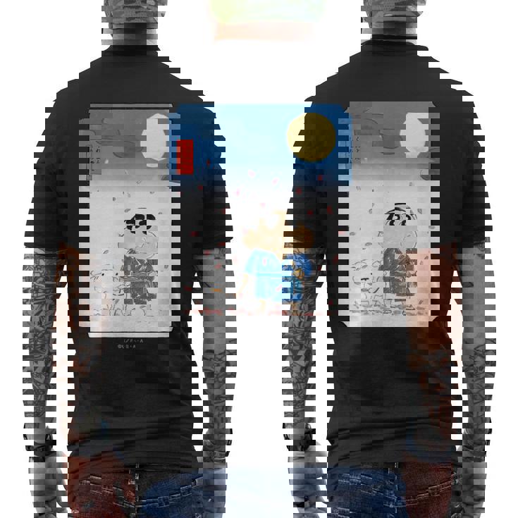 クレヨンしんちゃん 夜桜としんちゃん メンズTシャツ バックプリント