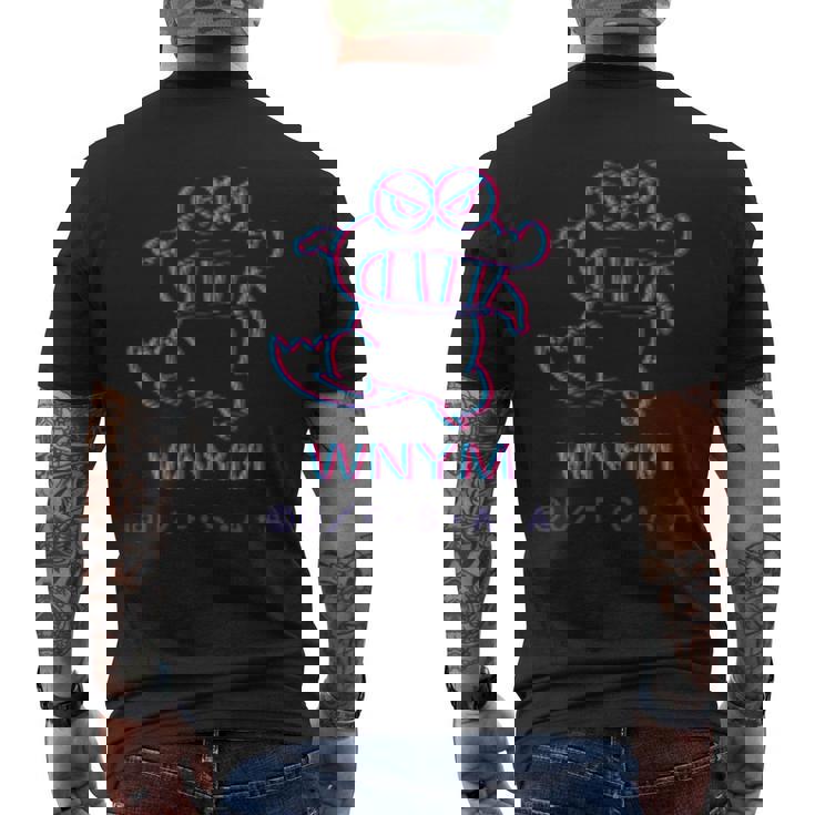 クレヨンしんちゃん ３D風ワニ山さんワンポイント メンズTシャツ バックプリント