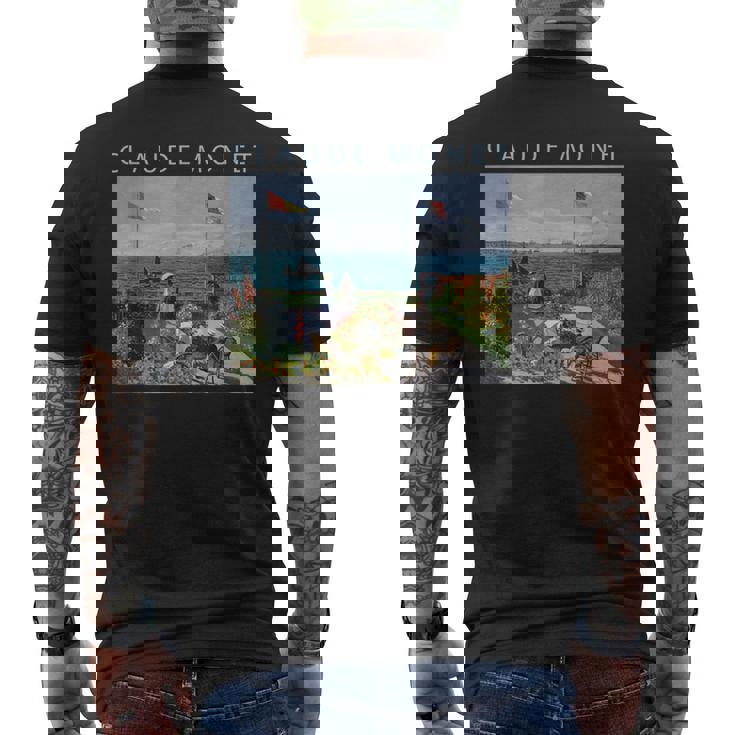 クロード モネ 面白いtシャツ アート サンタドレスの庭園 絵画 メンズ レディース 面白い 服 油彩画 メンズTシャツ バックプリント