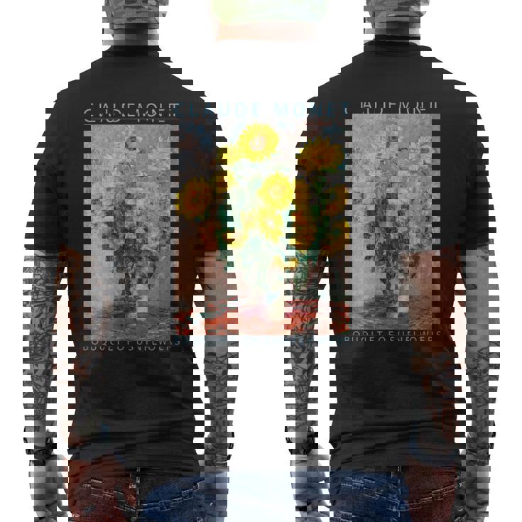 クロード モネ 面白いtシャツ 花 名作 アート ひまわりのブーケ 絵画 メンズ レディース 面白い 服 メンズTシャツ バックプリント