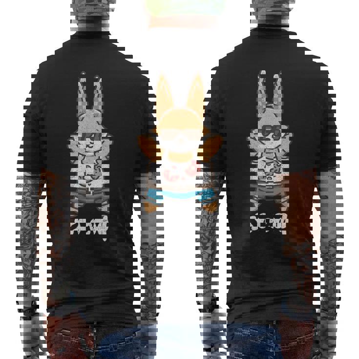 クールすぎるリラックスバニー メンズTシャツ バックプリント