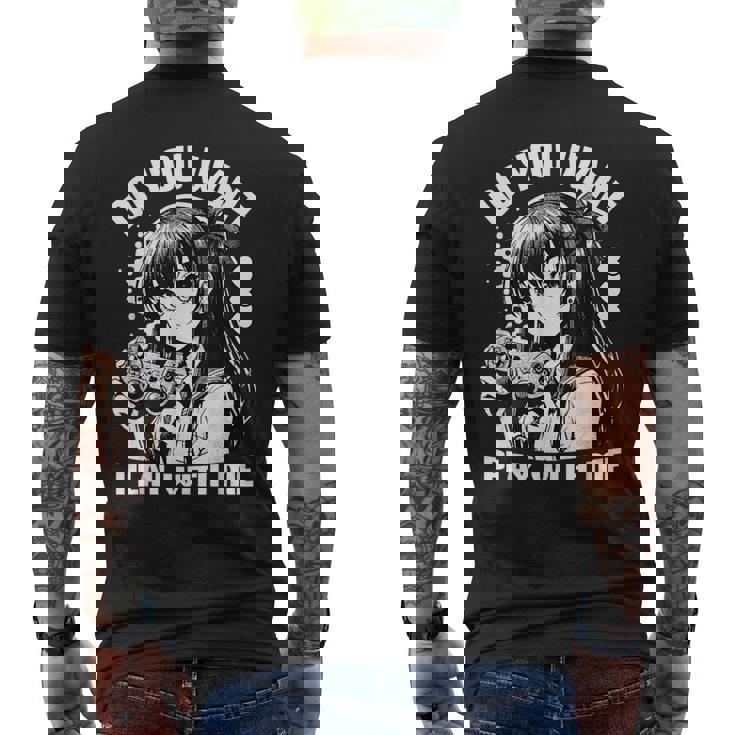 クールな日本のアニメバイブ メンズTシャツ バックプリント