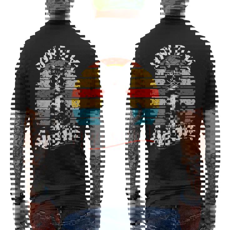 クールな猫のレトロヴィンテージ 素晴らしいために生まれました メンズTシャツ バックプリント