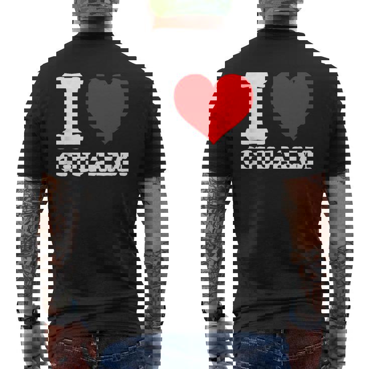 グアム I Heart Guam I Love Guam メンズTシャツ バックプリント