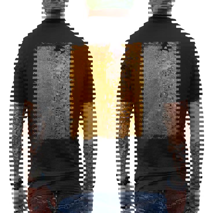 グスタフ・クリムト作「金の女」 名画の数々 メンズTシャツ バックプリント