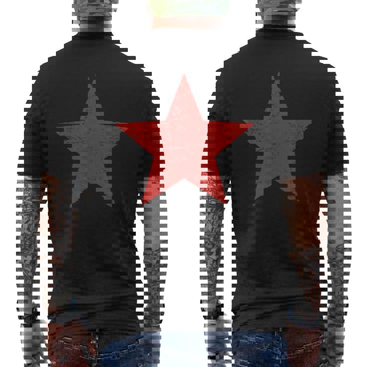 グランジ オルタナティブ アンティーク調 レッドスター 90年代ロックバンド音楽 メンズTシャツ バックプリント