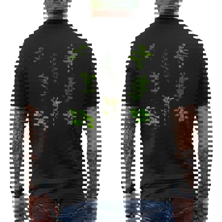 グリーン 料理 料理 ガーデン ハーブ パターン メンズTシャツ バックプリント