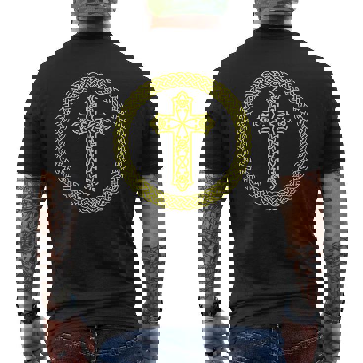 ケルト十字架 キリスト教 聖書 神 信仰 イエスキリスト メンズTシャツ バックプリント