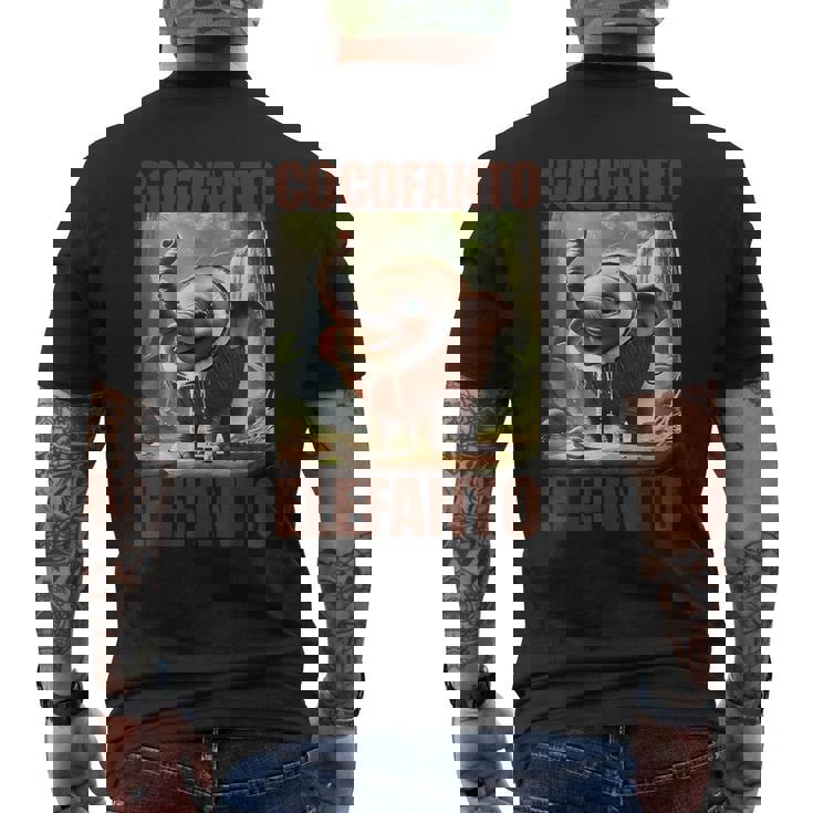 ココファントエレファント-イタリアンブレインロットミーム メンズTシャツ バックプリント