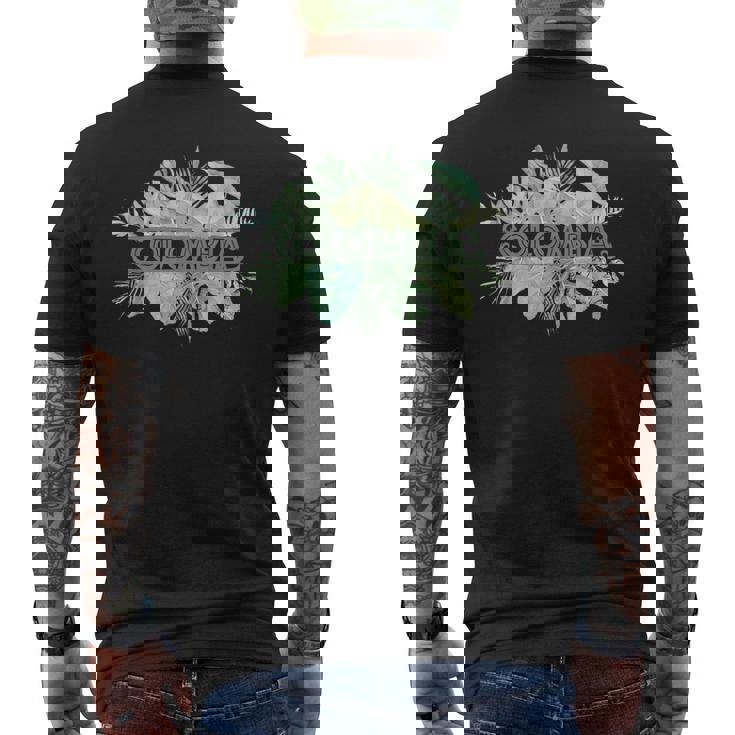 コロンビア ラテンアメリカ カリブ海 太平洋 エコツー リズム ギフト お土産 モンステラヤシ ビーチ ヤシの木 メンズTシャツ バックプリント