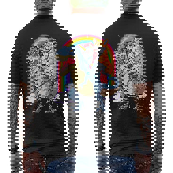 コーギー ユニコーン 恐竜 レックス キッズ ガールズ レインボー ギフト メンズTシャツ バックプリント