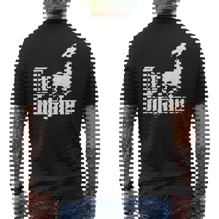 コーギー犬のお父さん犬のお父さん面白い犬愛好家 メンズTシャツ バックプリント