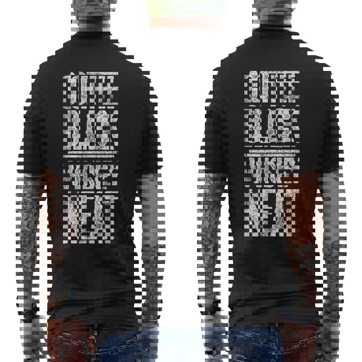 コーヒー ブラック ウイスキー きちんとしたシャツ 面白い バーボン ウイスキー スコッチ メンズTシャツ バックプリント