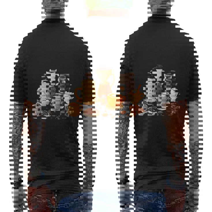 コーヒー愛好家アートギフト メンズTシャツ バックプリント