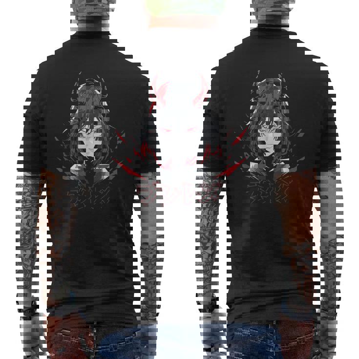 ゴシック アニメ 鬼 わいふ かわいい 日本 漫画 ヴェイパーウェーブ メンズTシャツ バックプリント