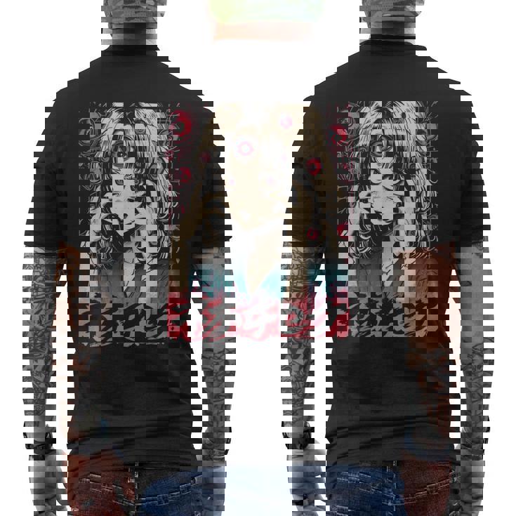 ゴス グランジ 鬼 アニメ 少女 ワイフ ホラー オルト 美学 メンズTシャツ バックプリント