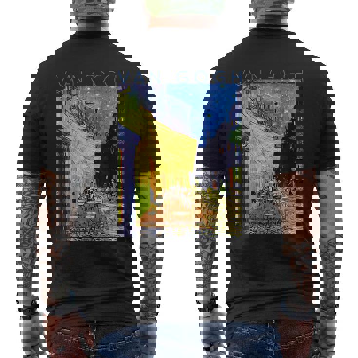 ゴッホ 夜のカフェテラス メンズTシャツ バックプリント